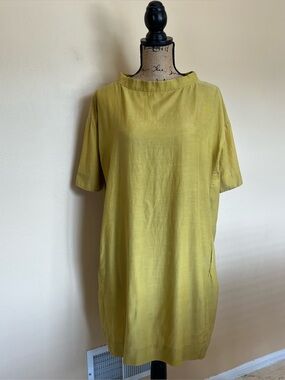 COS Short-Sleeve Cupro Cotton Tunic Dress Relaxed T Shirt Dress